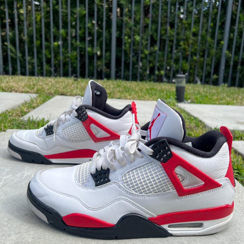 Nike Air Jordan 4 White Red Black Sneakers {Preloved}